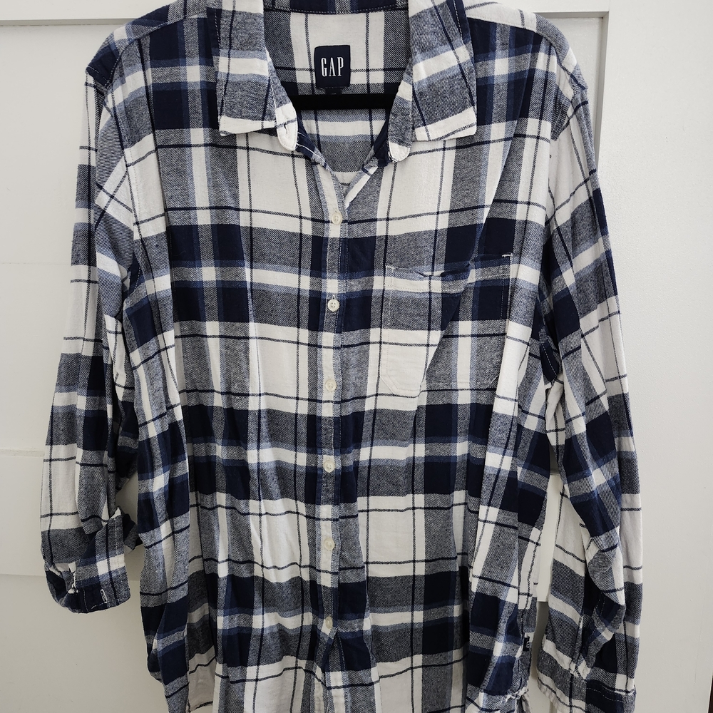 GAP Blue Plaid Shirt